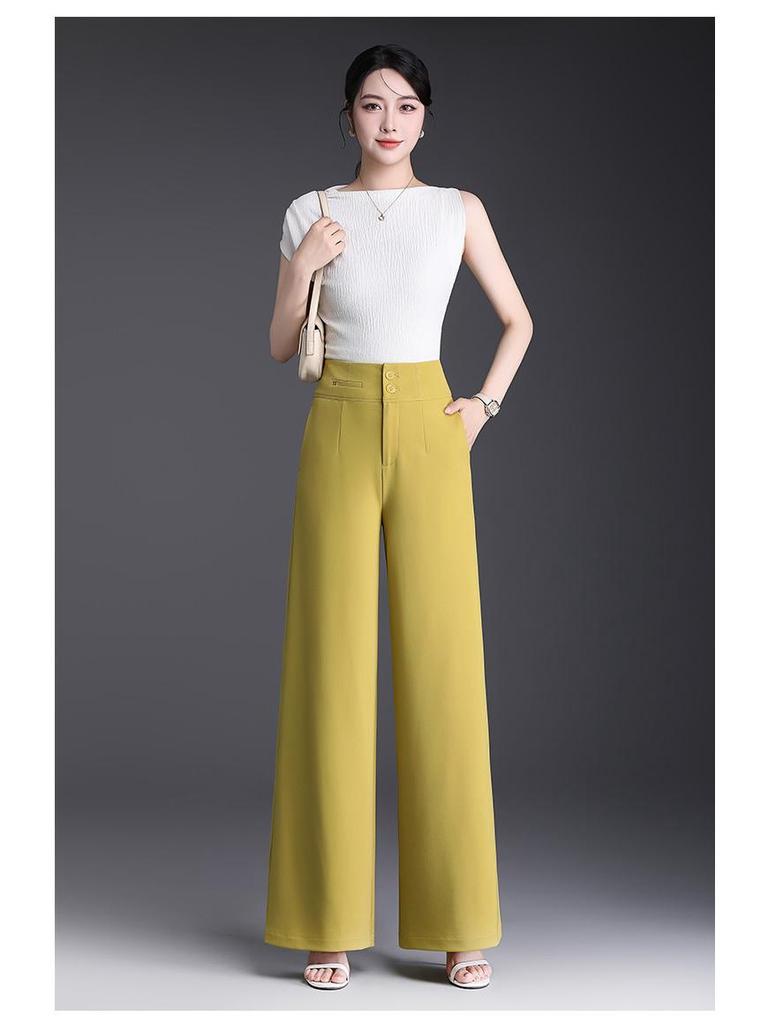 2026 Spring/Summer Women's Korean-Style High-Waisted Wide-Leg Chic Trousers