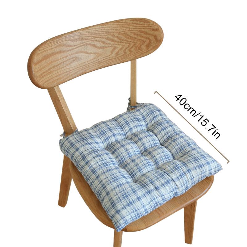 Student Fart Pad Office Supplies Strap Thicken Cotton Pad Winter Checkered Warm Cushion Window Seat Cushion