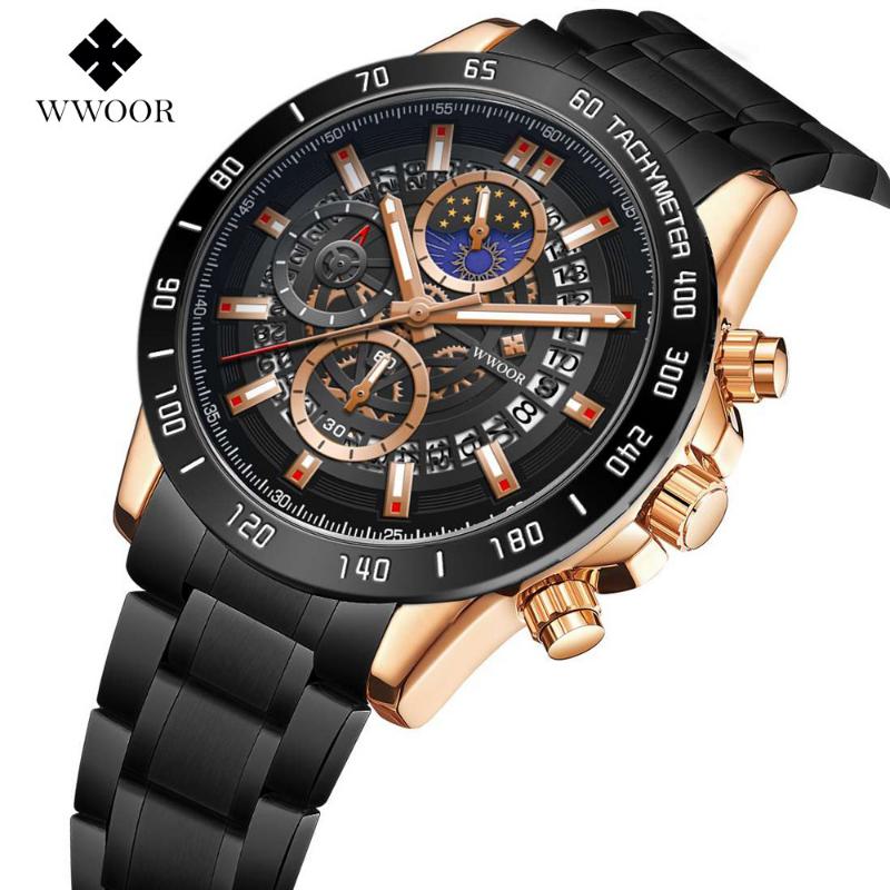WWOOR Ceasuri de sport pentru bărbați de afaceri pentru bărbați Ceas de cuarț la modă rezistent la apă