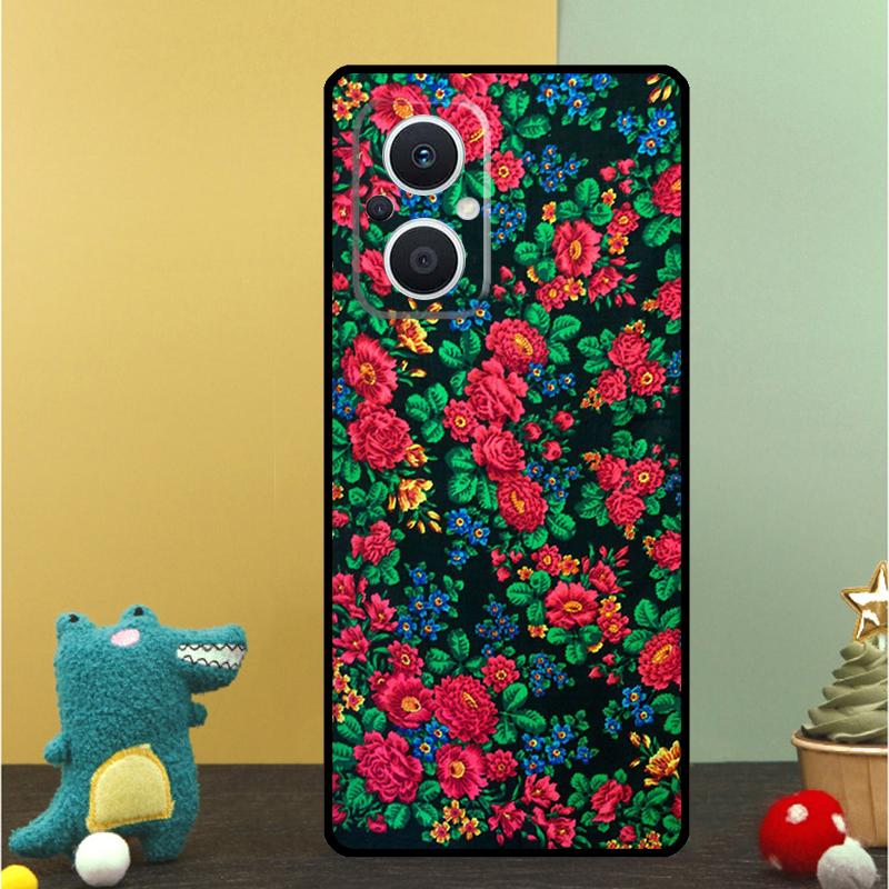 Russian Scarf Floral Case For OPPO Reno 15F 13F 14F 12 11 F 10 14 15 Pro 7 8 Lite OPPO Find X9 X8 X6 X5 Pro Cover