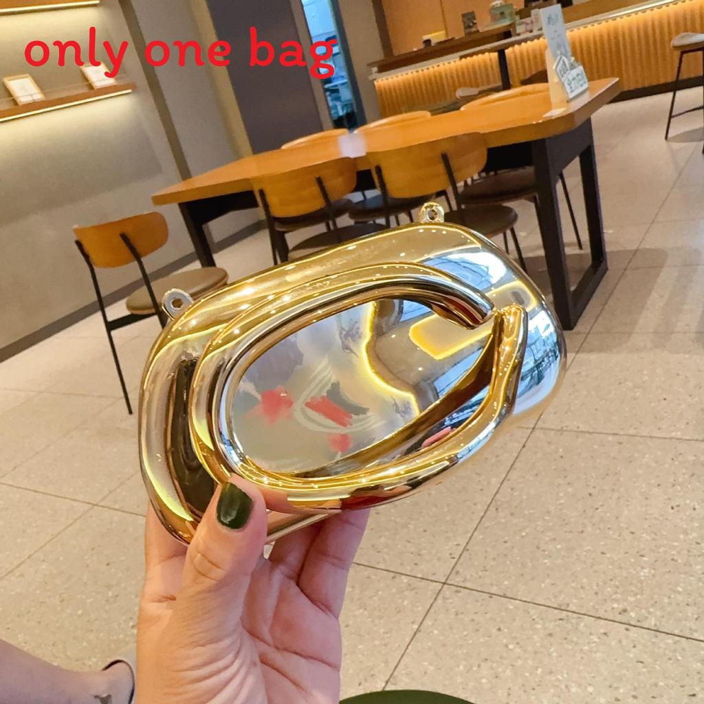 Acrylic Clutch Evening Bag With Metal Handle For Daily Wear