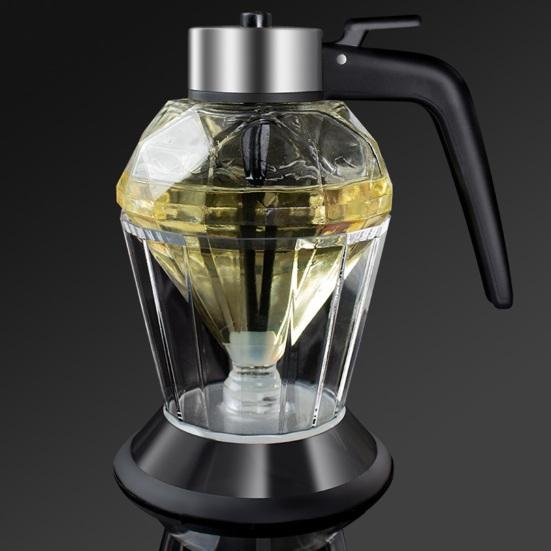 Oil Dispenser Bottle No Mess with Leak-Proof Syrup Pitcher Pump 200ml Clear Glass Sauce Container