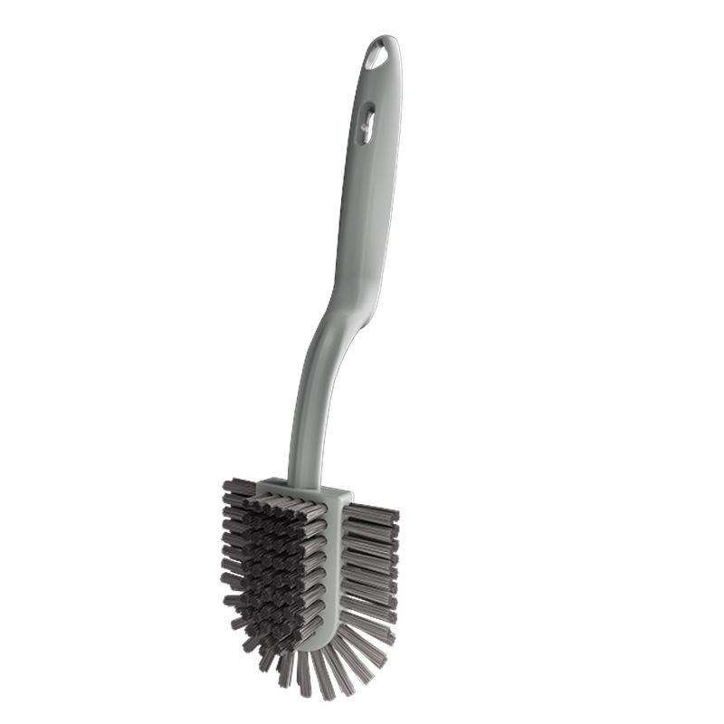 

Новая обувная щетка с жесткой щетиной и длинной ручкой, бытовая щетка для чистки, пластиковая щетка серый