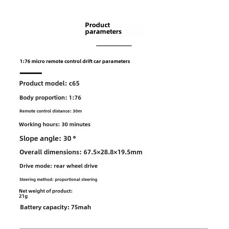 New 1:76 Scale Remote Control C65 Built-in Gyroscope Drift Racing Full-size Mini Remote Control Car Simulation Desktop RTR Desktop Toy Gift