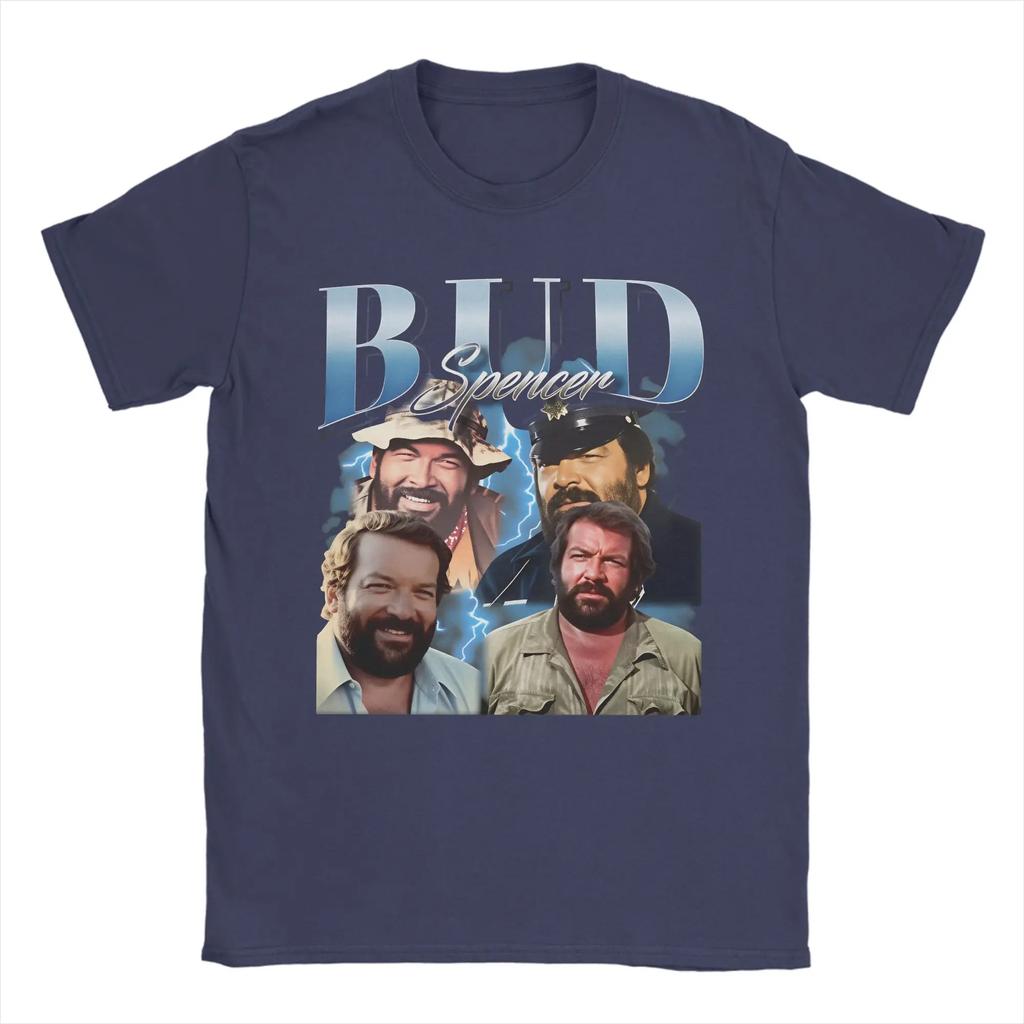Bud Spencer Actor Poster T Shirt For Unisex Cotton Awesome Tshirt Round Collar Tees Short Sleeve Clothing Birthday Gift