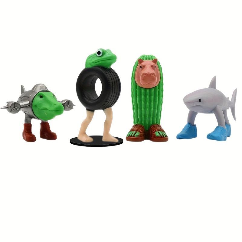 8pcs 1 Set Italian Brainrot Plastic Toy Action ction Figure,Tung Tung Tung Sahur Tralalero Tralala Decorative, Desktop Ornaments, Christmas Gifts