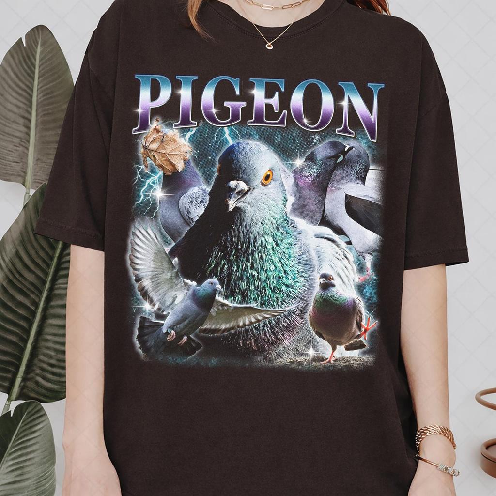 Pigeon Vintage 90s Bootleg Shirt, Retro Pigeon Tee, Funny Bird Graphic T-Shirt, City Pigeon Graphic Tee, Cool Animal Lover Gift