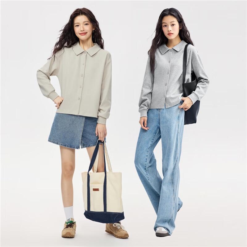 GIORDANO Women's Fall Double-Faced Puff Sleeve Cardigan