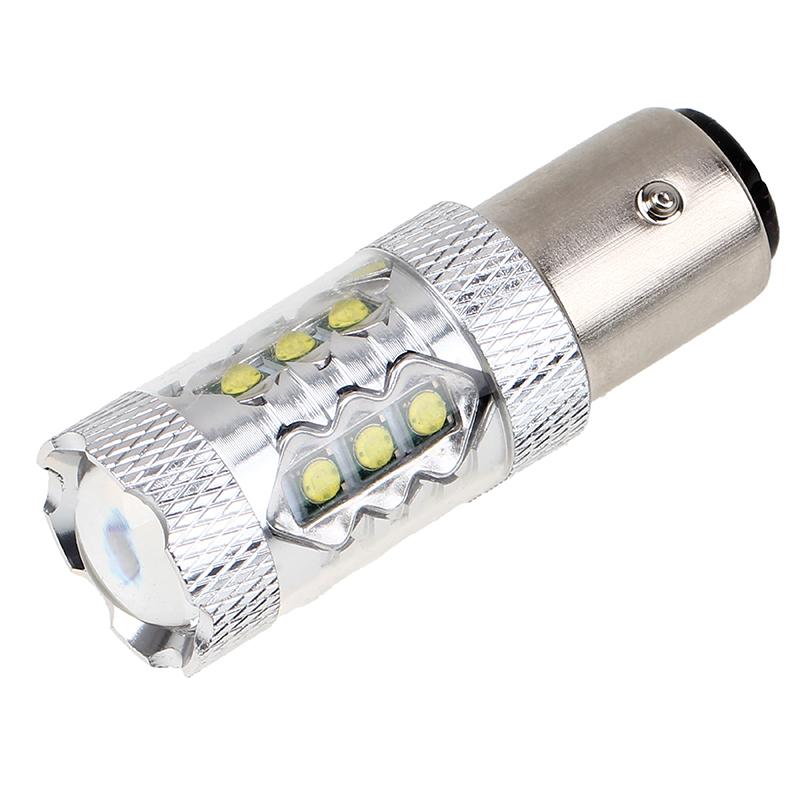 1Pc 80W Super Bright Car Auto Lights White 1156 1157 3156 H16 Headlights Daytime Running Brake Fog Warning Lamp