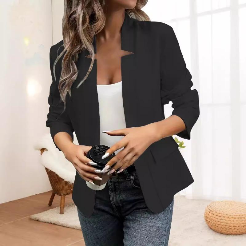 Women S Long Sleeve Solid Color Blazer Casual Office Jacket