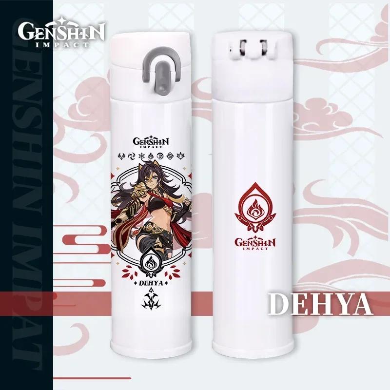 Genshin Thermos Cup Bottles Zhongli Beelzebul Genshin Impact Insulated Bottles Anime Coffee Water Cup Mug Vacuum Thermos Flask
