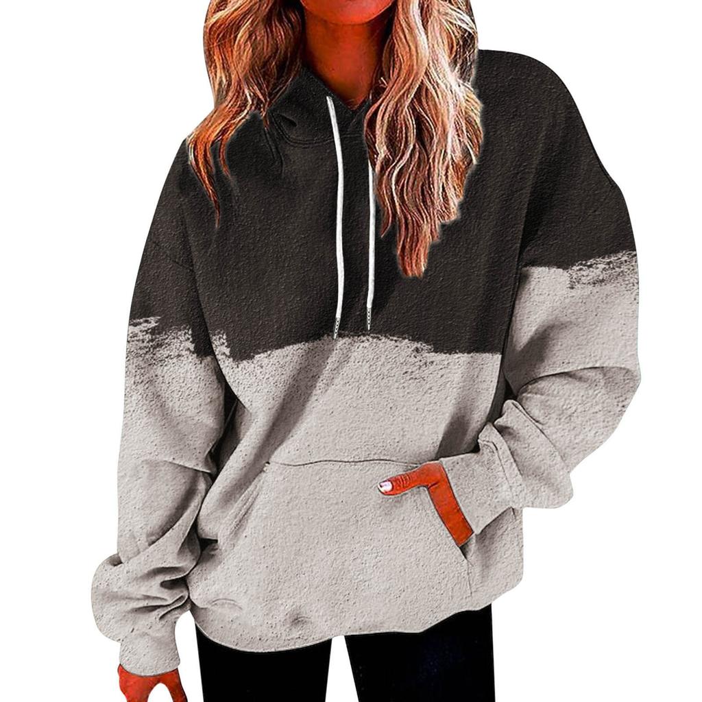 Móda Podzimní Oblečení Pulovr Dámský Ležérní Harajuku Mikina Podzimní Mikiny Gradientní Potisk Mikina s Kapucí