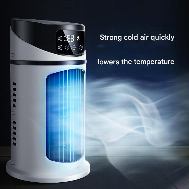 Ventilateur Rafraîchisseur d'Air de Bureau USB avec Brume Humidificatrice, Ventilateur de Refroidissement Mini Portable avec Minuterie, Ventilateur Climatiseur Personnel pour Maison et Bureau