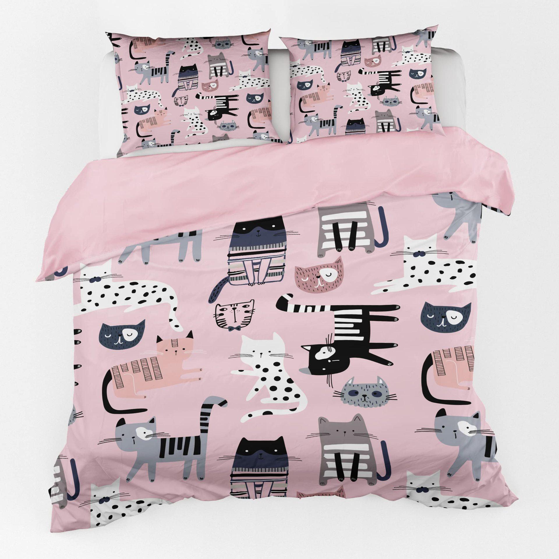 

Color Abstract Cat Bedding Three-Piece Quilt Cover EU single 135*200