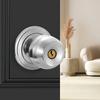 Round Aluminum Alloy Door Knob Lock Set Rotation Knobset with Key Metal Handle for Home Bathroom Bedroom