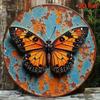 Retro Butterfly Aluminum Metal Poster Wall Decor for Living Room