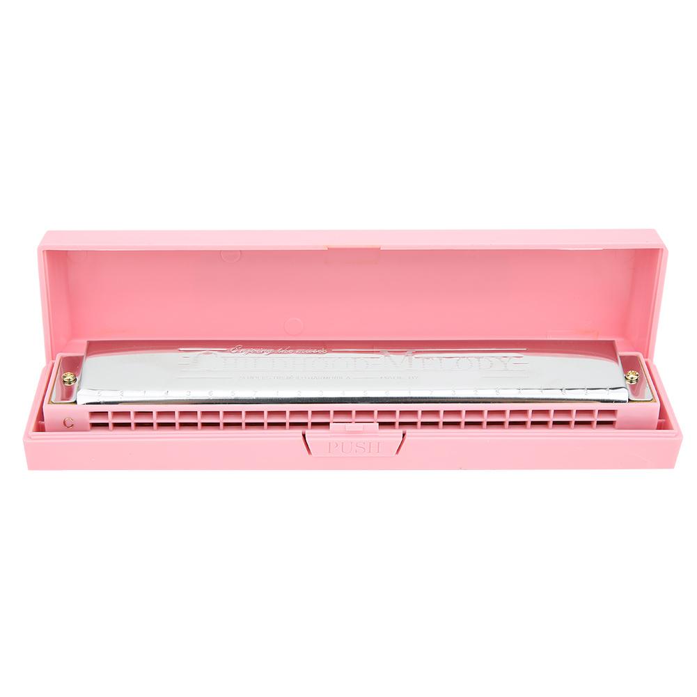 

Профессиональная губная гармошка, диатоническая арфа, клавиша C, крышка из нержавеющей стали 24HolePink розовый