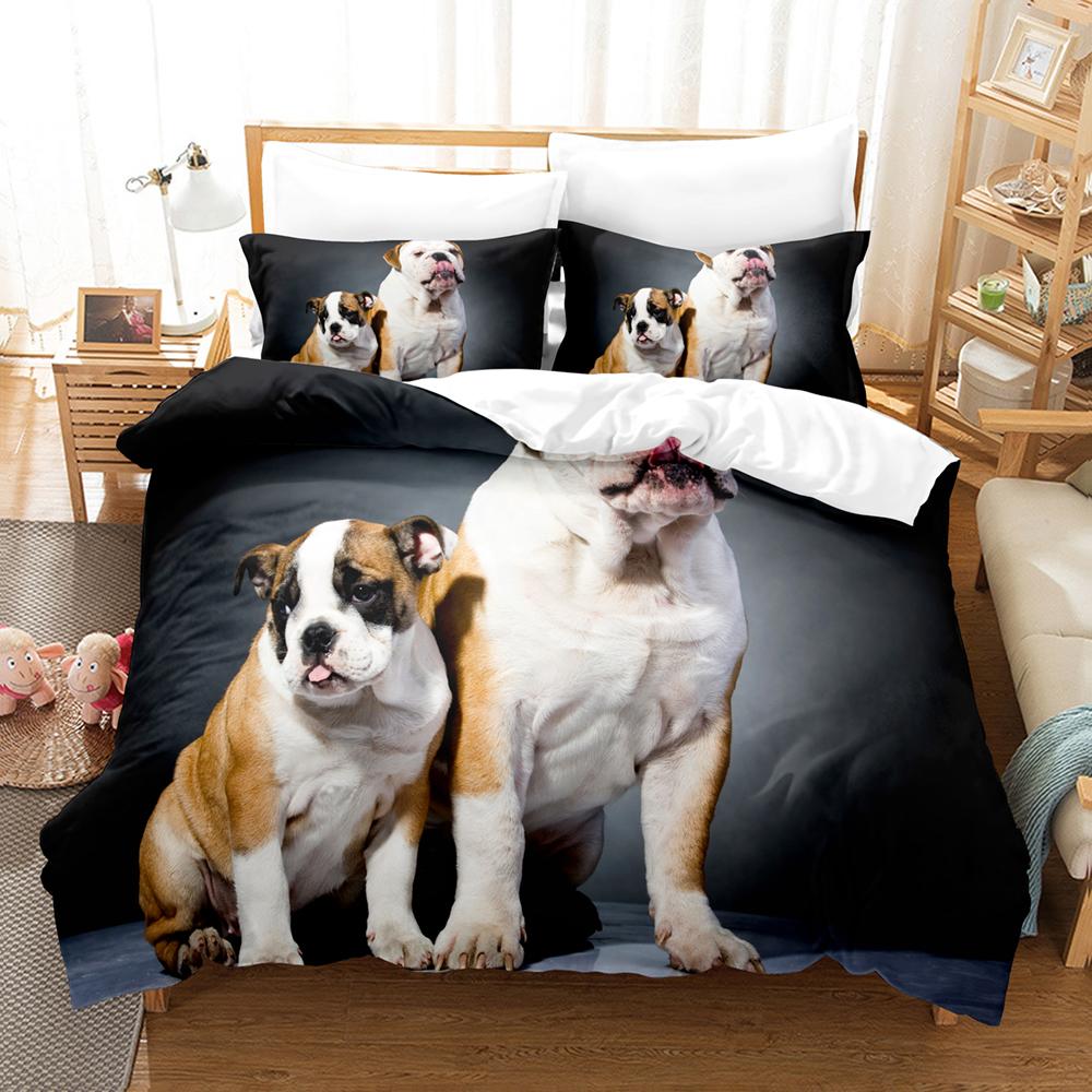 3D Der Bulldogge Bettwäsche-Set Bettbezug-Set mit Kissenbezug Twin Full Queen King Bettwäsche Bettwäsche