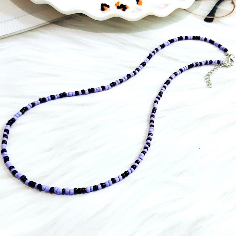 50cm Colorful Bohemian Seed Bead Choker Necklace – Perfect for Halloween & Christmas