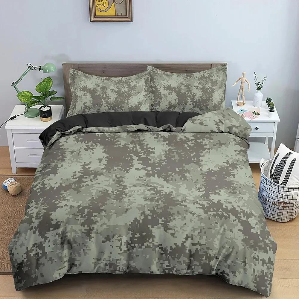 Klassisches Camouflage-Muster Maskierendes Camo Wiederholung Bequem Bettdecke Bettbezug Kissenbezug Bettwäscheset Kinder Schlafzimmer Dekoration