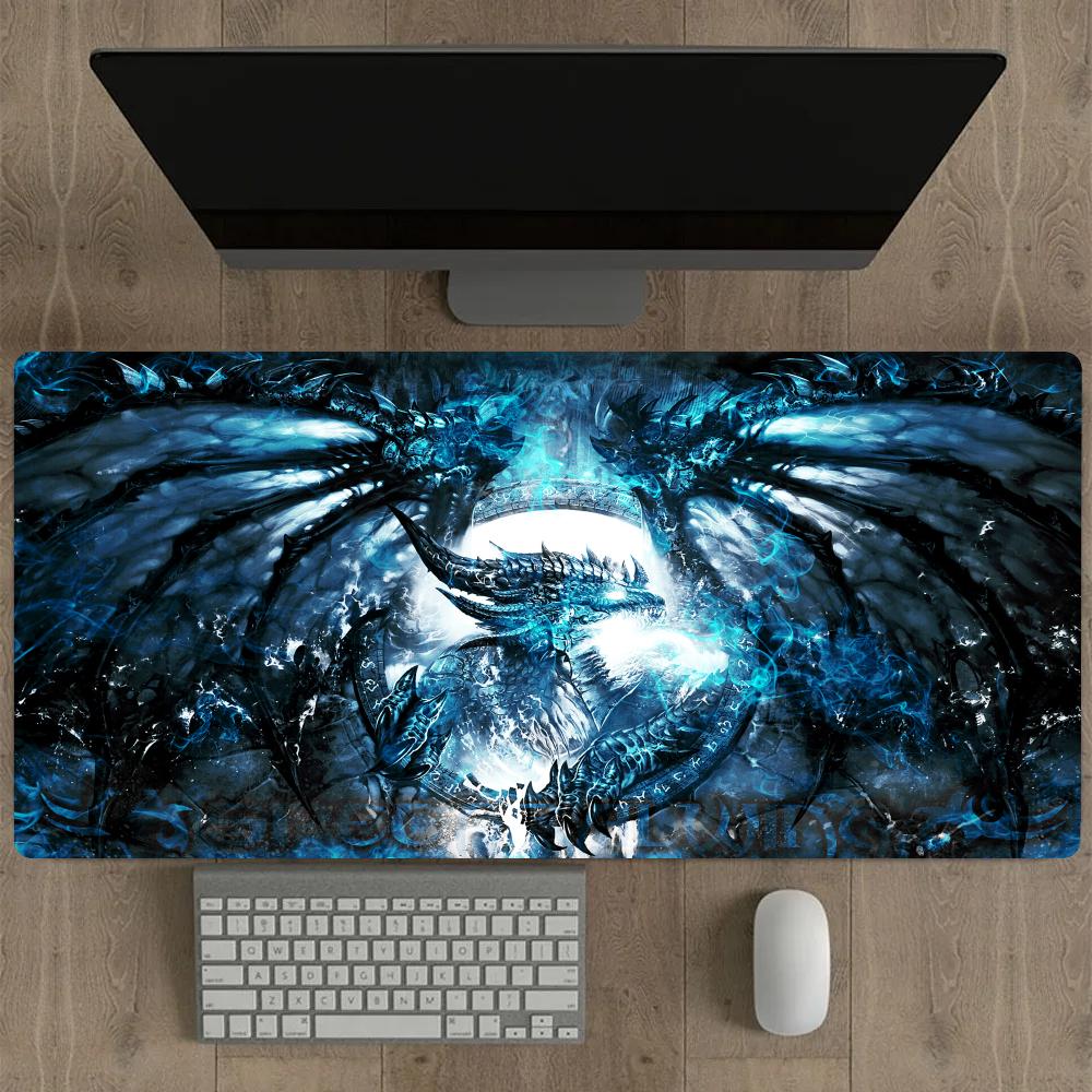 Magische Riesen-Feuerdrachen-Mauspad Schreibtischmatte XXL Gaming-Matte Gamer PC-Zubehör Tastatur-Erweiterungsmatte Gummi Anti-Rutsch