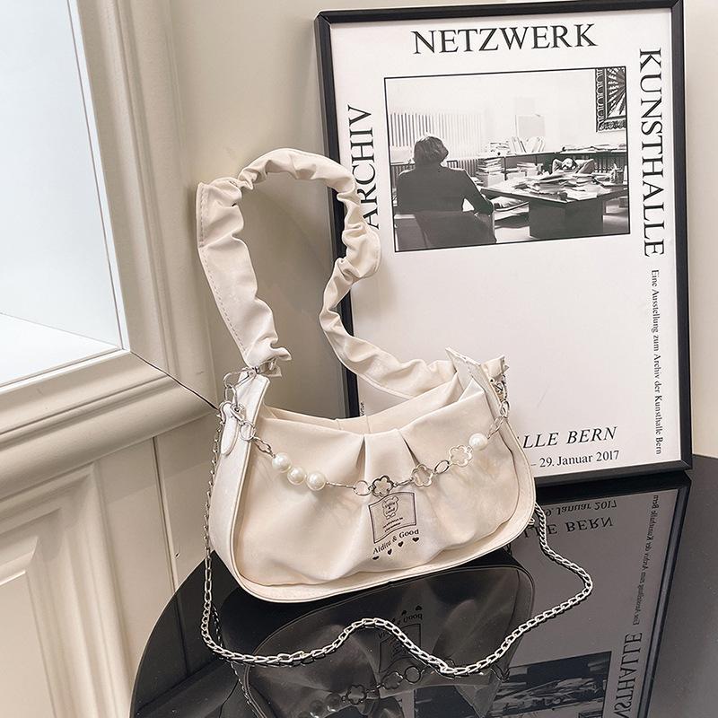 Trendy Beaded Casual Handbag For Women 2026 New Fashion Simple Niche Versatile Commuter Shoulder Bags Gifts For Lady
