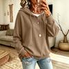 Women S Solid Drawstring Hooded Knit Loose Fit Casual Sweatshirt With Pockets