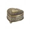 HeartShaped Jewelry Box VelvetLined Container Embossed Antique Case