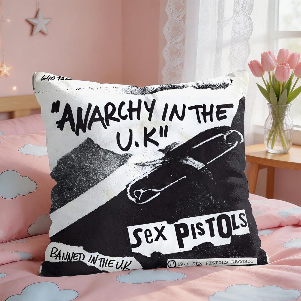Sex PPistols Rock Cushion Cover Square Short Plush Pillow Case Living Room Sofa Home Decor Funda X