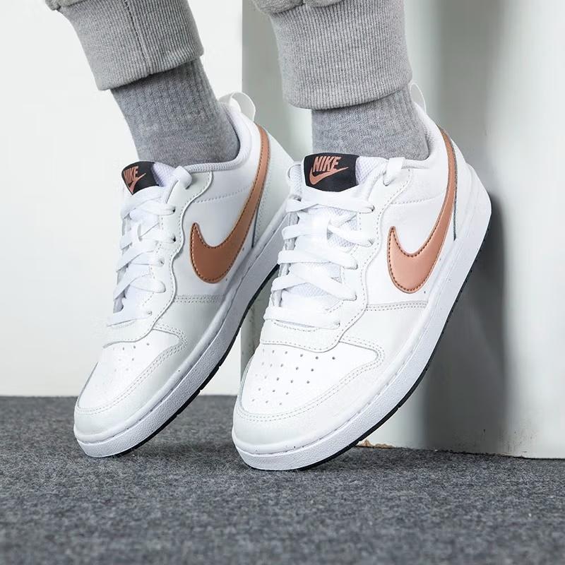 (GS) Nike Court Borough Low 2 'White Metallic Red Bronze' Kids' BQ5448-116