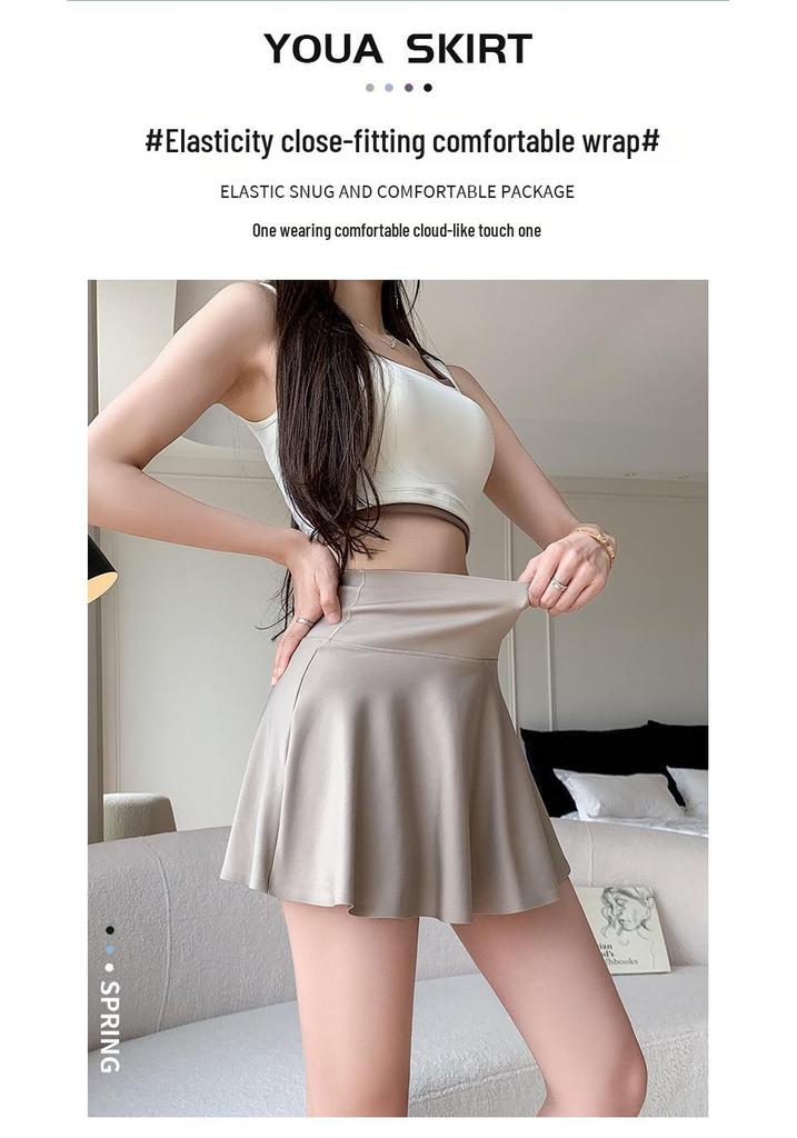 Women's Summer Slimming Skort - Tummy Control, Butt Lift, Anti-Exposure Sports Skirt for Badminton & Yoga