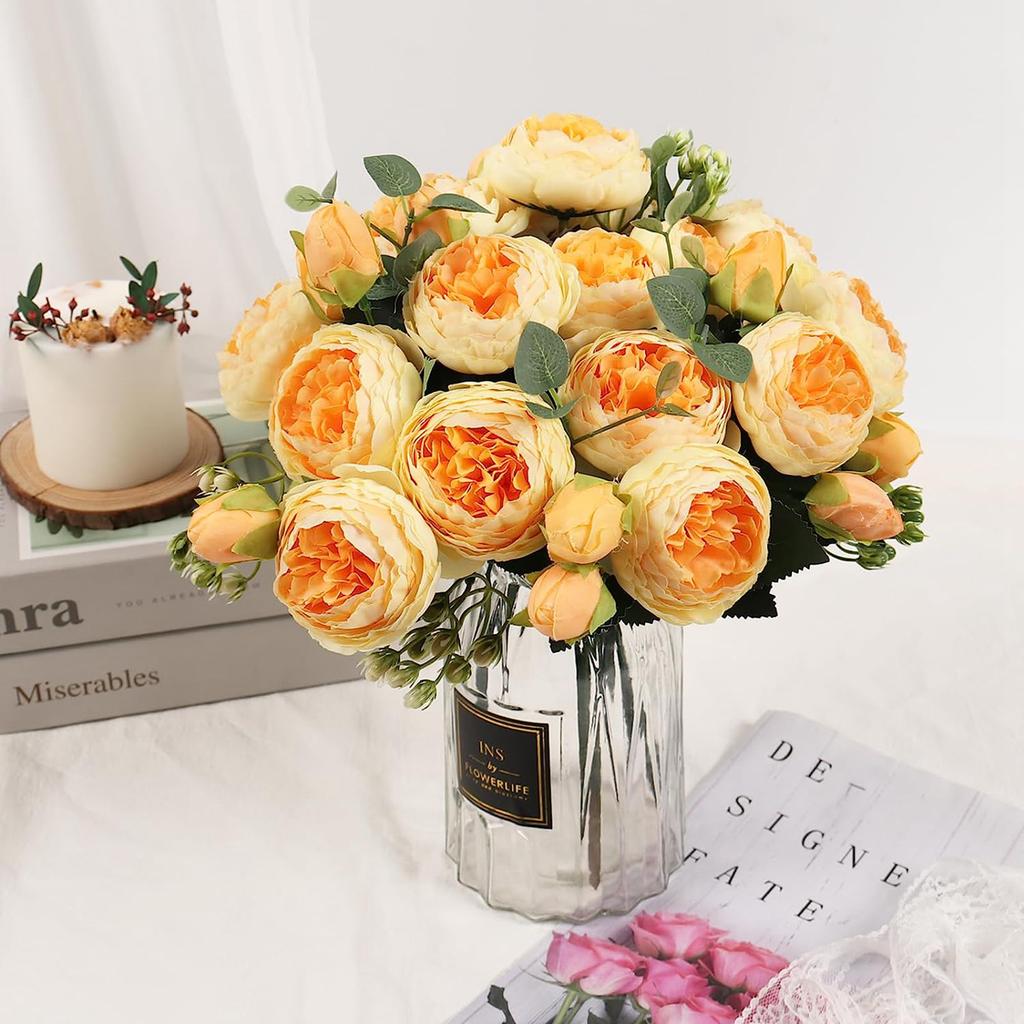 Artificial Flowers Fake Roses Silk Peony Valentine's Day Festival Decora Table Vase Home Room Wedding Bridal Bouquets Diy Gifts