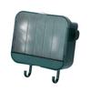 Wall Mounted Soap Box Self Draining Dustproof Wall Soap Holder Tray with Lid Hooks for Bathroom Laundry Room