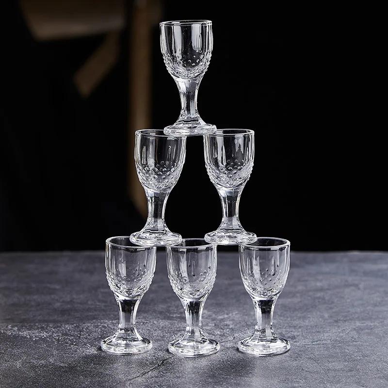 10ml/15ml 12pcs Spirits Cup Whiskey Glasses Luxury Baijiu Goblet Drinkware Transparent High Footed Wine Glass Exquisite Gifts