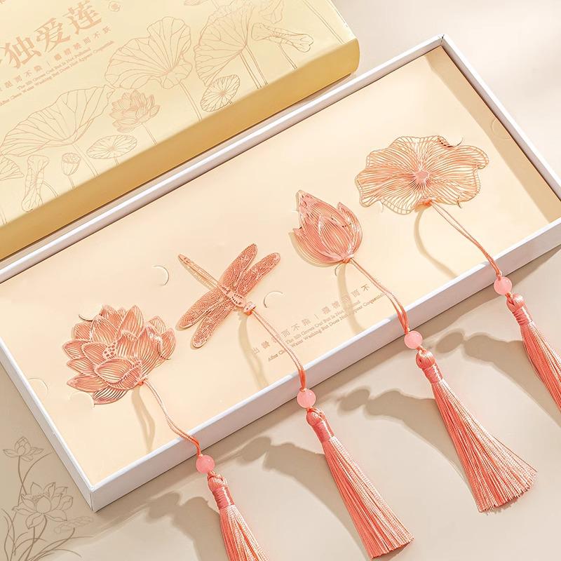 

Античні латунні закладки в стилі палацового музею – Класичний китайський дизайн Lotus [Cardboard Packaging]