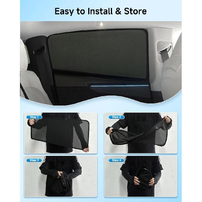 Car Window Shade for Subaru Forester -2024,2 Pack UV & Glare Protection, Breathable Privacy Screen, ect & Bug Blocker Magnetic Mesh Side Rear Sun