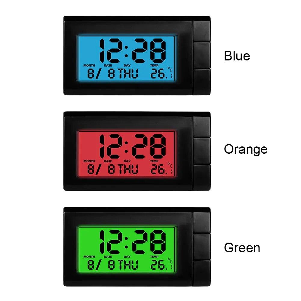 Digitalthermometer LCD-Anzeige Auto Digitalkalender 2-in-1 Elektronisches Temperaturmessgerät für Autozubehör für Fahrzeugteile