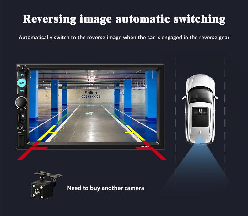 7-Inch Double Din Car Multimedia CarPlay Central Control Bluetooth Radio MP5 Player