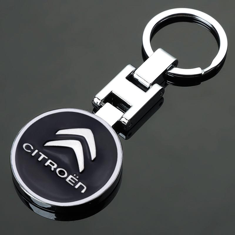 

Metal Round Car Keychain Emblem KeyRing Pendant For Citroen C3 C5 Aircross C5X C4 Cactus Picasso e-C3 e-C4 C-Crosser C6 Celysee чорний
