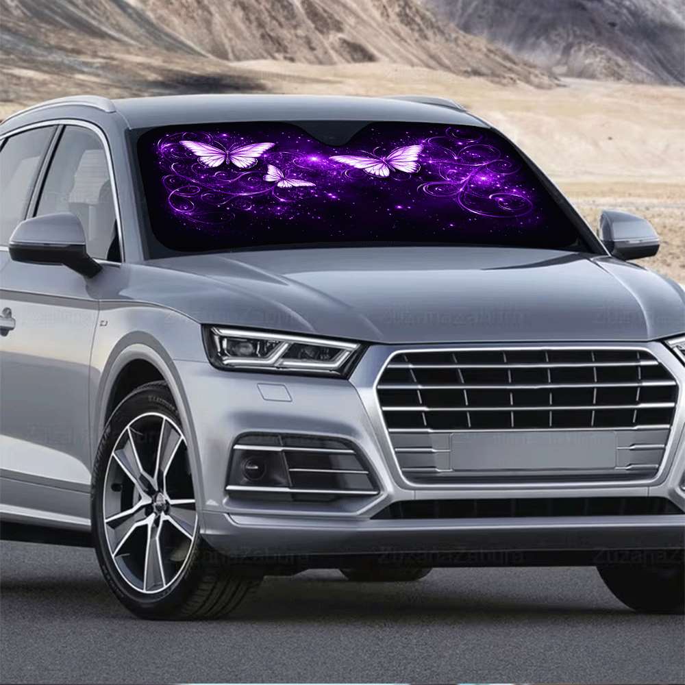 1Pcs Dewy Daisy Pattern Windshield Sunshade UV Rays Heat Blocker Keeps Vehicle Cool Unique Design Fit Sedans SUVs Trucks RVs