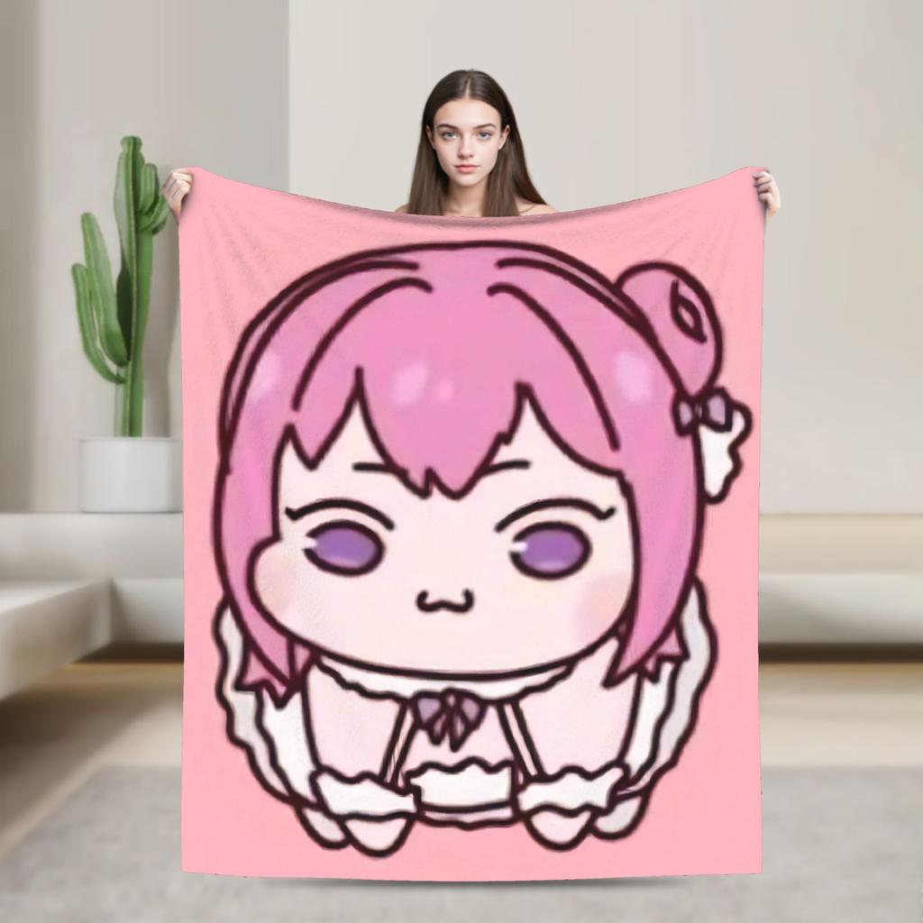 Cute Fanart N-Nikke DORO Flannel Blanket Winter  Soft Warm Throw Blanket for Girls Boys Living Room Graphic Bedspread Bed Cover