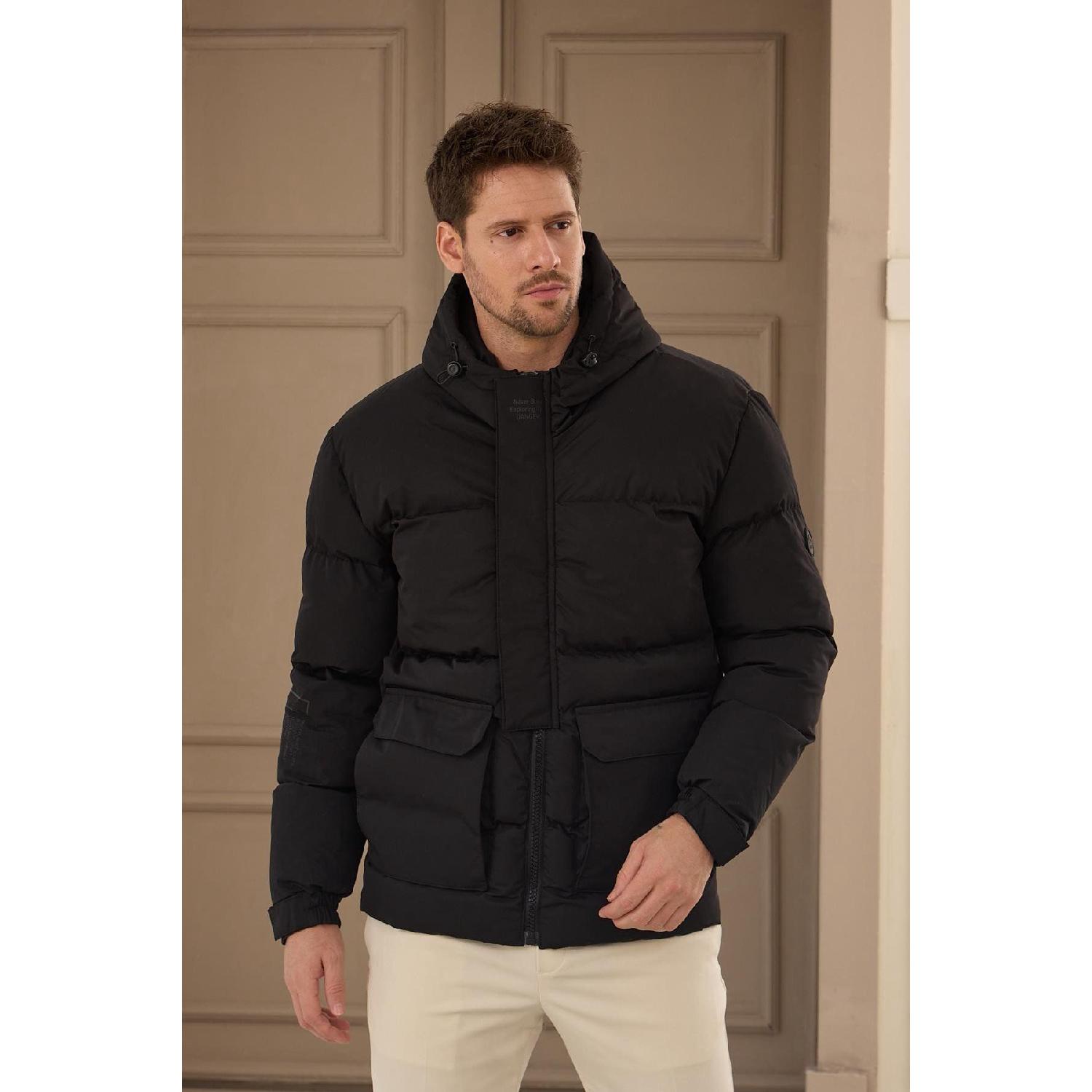 

Men s Water And Windproof Sports Puffer Jacket Black XL бездна
