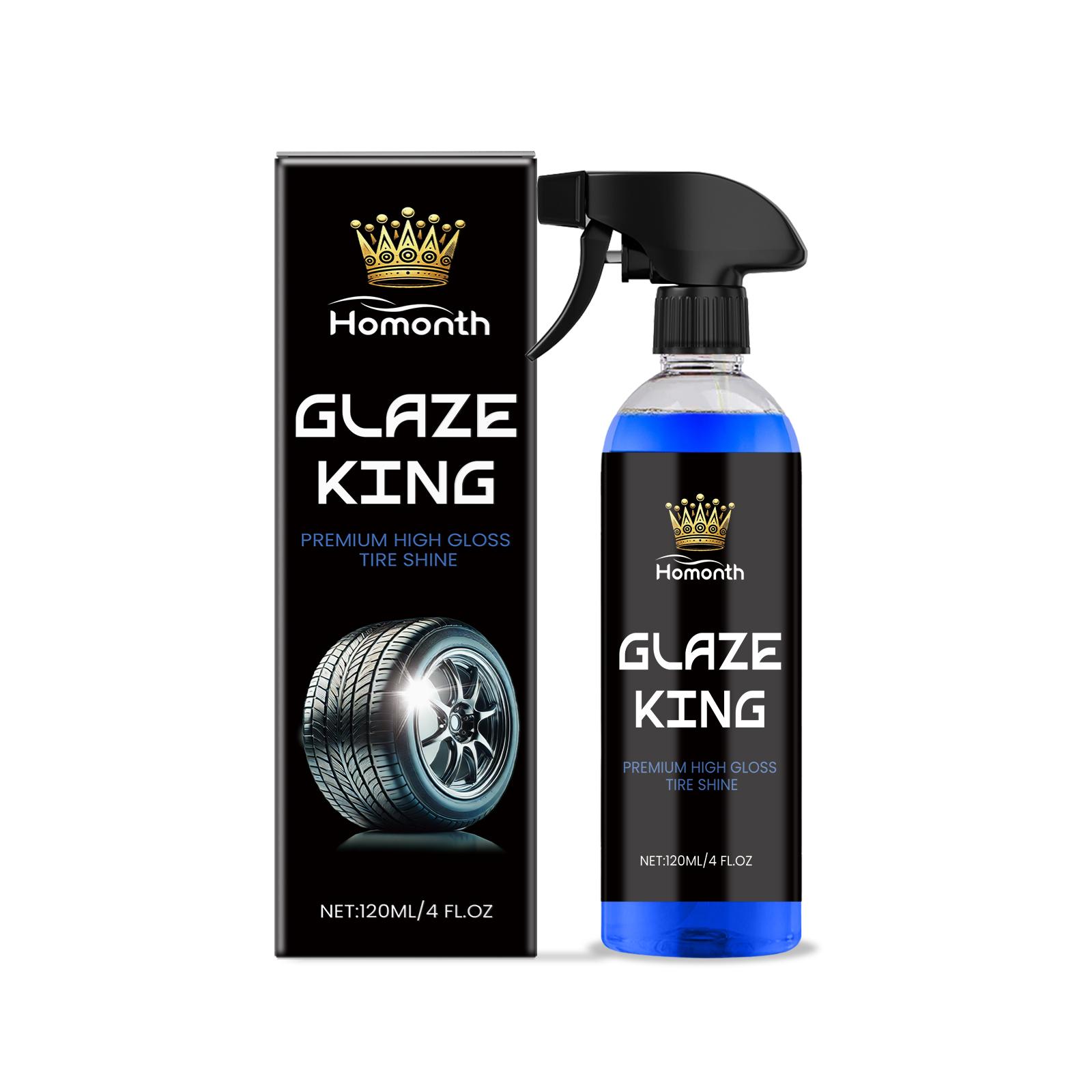 Homonth Tire Shine Spray, High Gloss Tire Polish, Waterproof Dustproof UV Resistant, Long Lasting Black Shine for All Tire Types