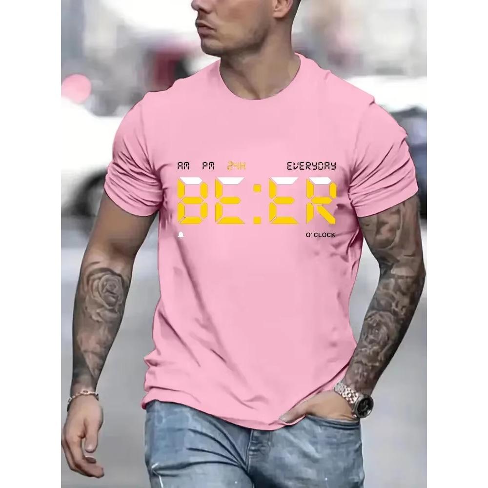 It Is Beer Time T Shirt for Men Vintage T-Shirt Round Neck Tees Classic Man Clothes Oversize Tops Fashion Harajuku Mens Clothing