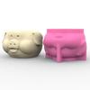 Pig Shaped Concrete Moulds DIY Vase Molds Silicone Material for DIY Hand-Making