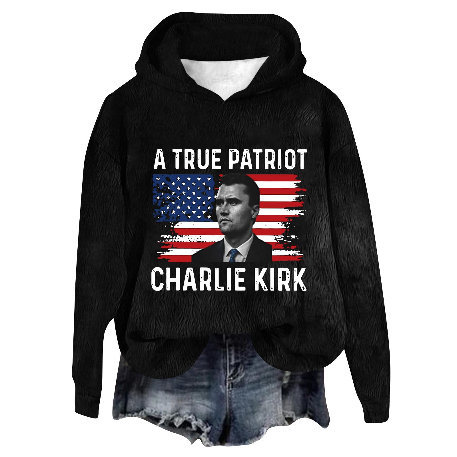 

Женский фланелевый топ с капюшоном и длинным рукавом с принтом, толстовка с капюшоном XXL чёрный