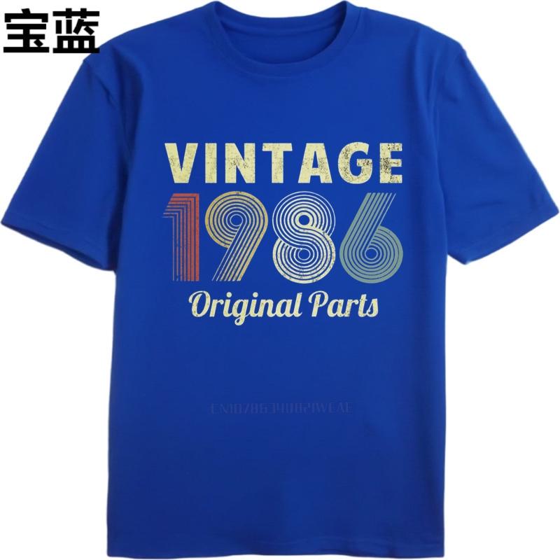 Cotton summer Teenagers t shirt Vintage 1986 Original Parts Short Sleeve Workout Oneck Top tees men cotton tshirt fashion tops