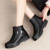Winter Women's Plus Cotton Platform Shoes Round Toe Zipper Chunky Heel Ankle Boots for Women Outdoor Women's Platform Snow Boots