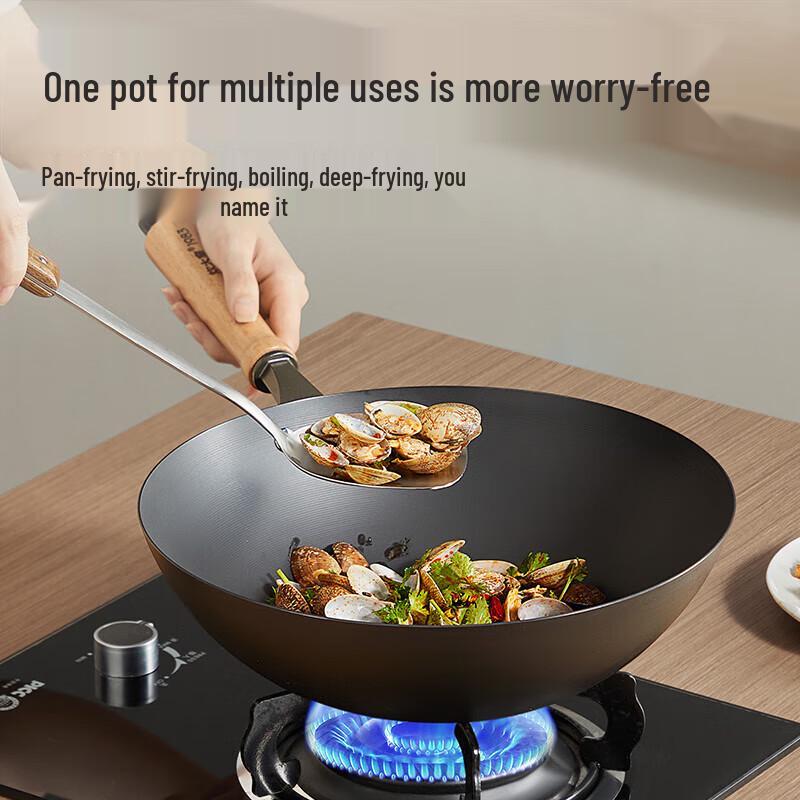 Chui Da Huang 34cm Non-stick Wrought Iron Wok