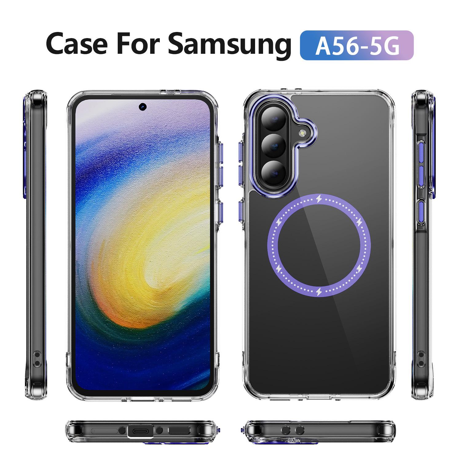 

New Product for Samsung Phone Case, Korean Ins Style Transparent Phone Protective Case, Magnetic Suction Phone Case, Hard Shell S23